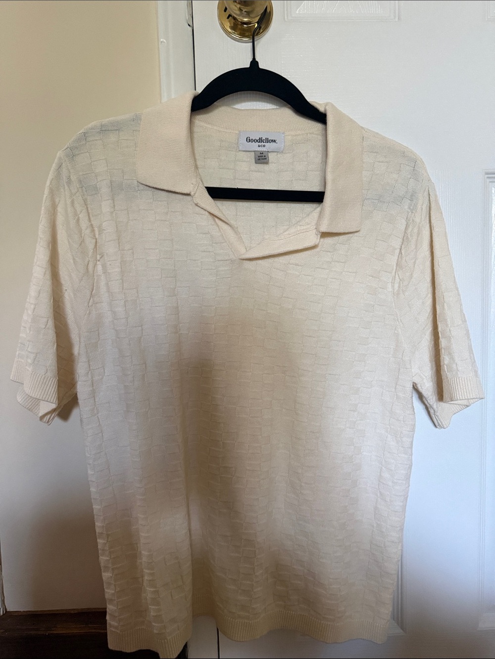Goodfellow & Co Cream Textured Polo